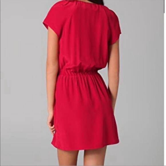 Rory Beca dress faux wrap red mini 100% silk - Picture 3 of 10